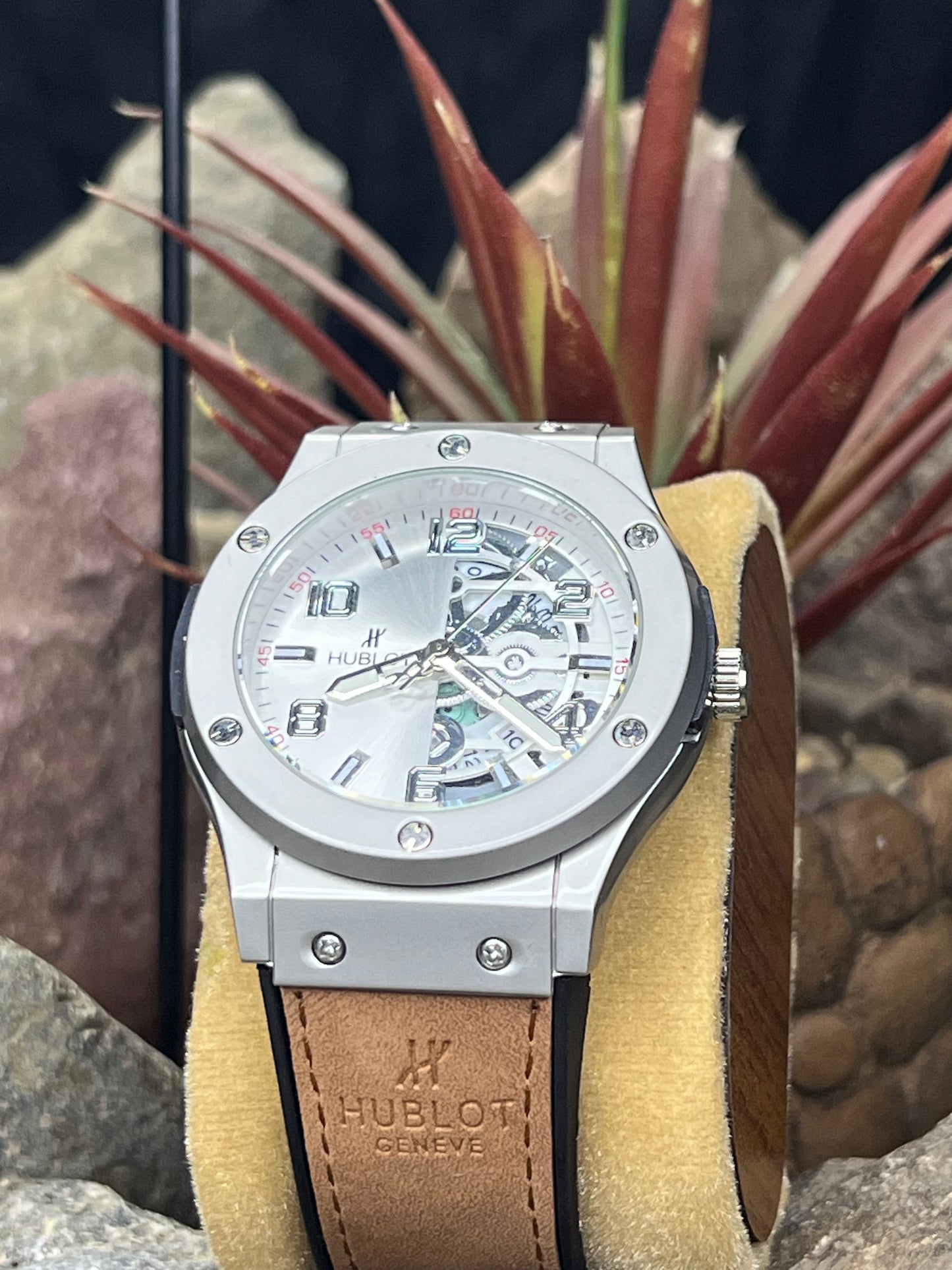 Hublot Classic Fusion – Silver Dial Luxury Watch with Mustard Leather Strap