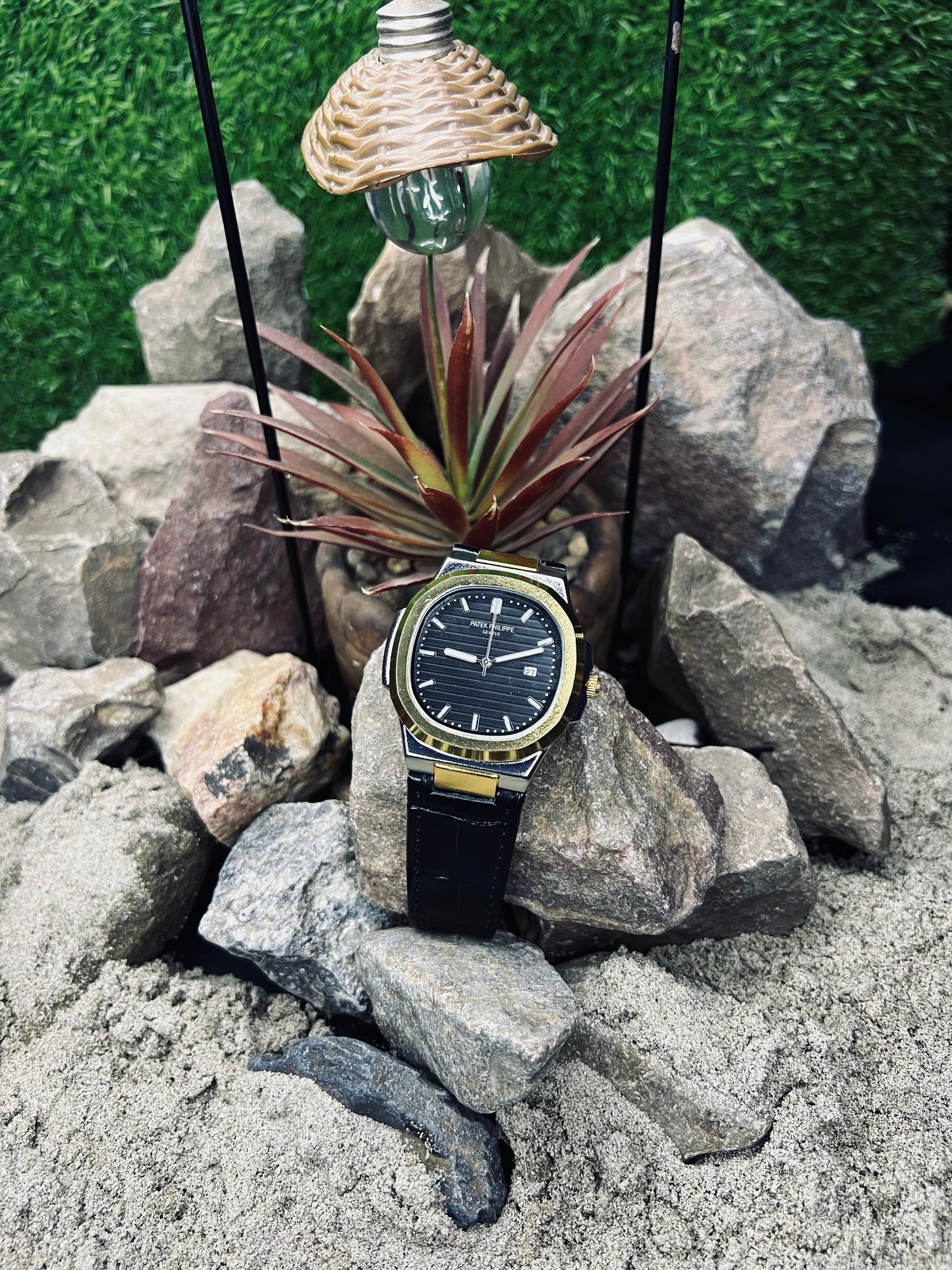 Patek Philippe Gold – Swiss Luxury Watch with Black Leather Strap for Men
