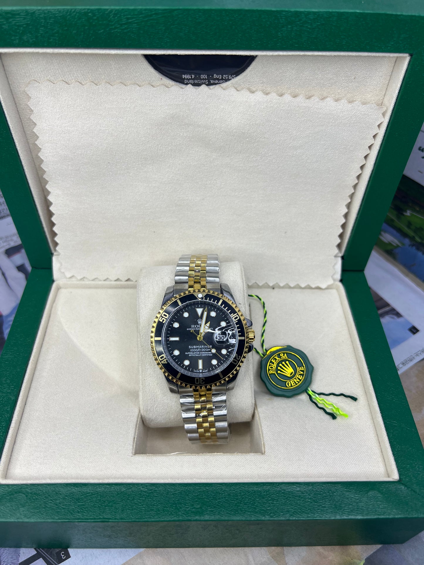 Rolex Two-Tone Black Dial – Luxury Rotating Bezel Stainless Steel & Gold Premium Watch for Men