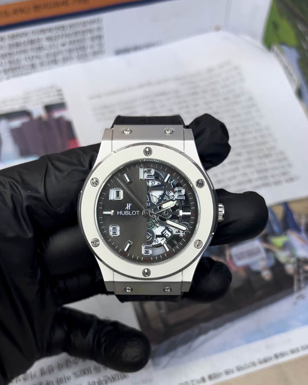 Hublot Classic Fusion – Silver Dial Luxury Watch with Black Leather Strap