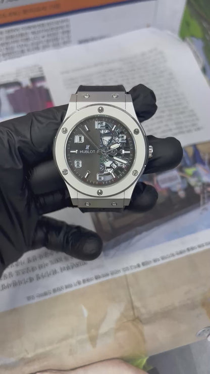 Hublot Classic Fusion – Silver Dial Luxury Watch with Black Leather Strap
